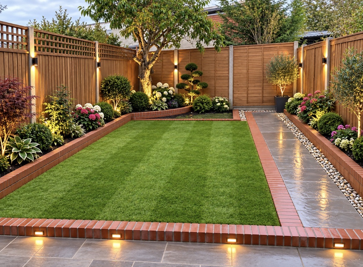 Completed garden fencing